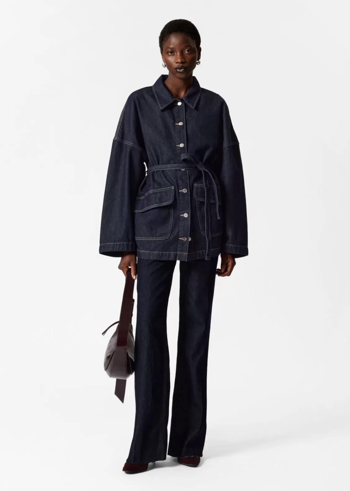 & Other Stories Sets & Suits | Outerwear | Belted Oversized Denim Jacket Blue