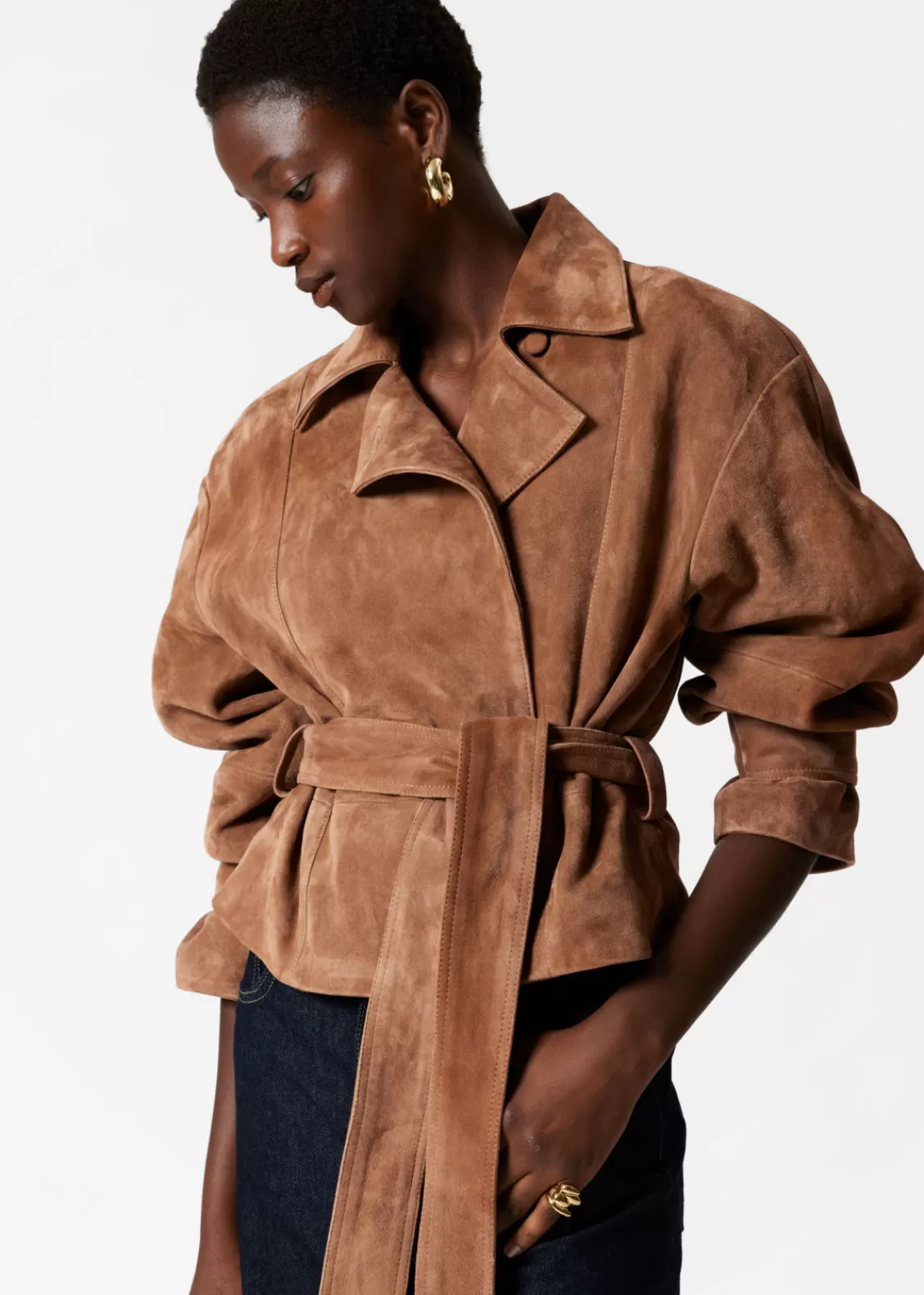 & Other Stories Sets & Suits | Outerwear | Belted Suede Jacket Brown