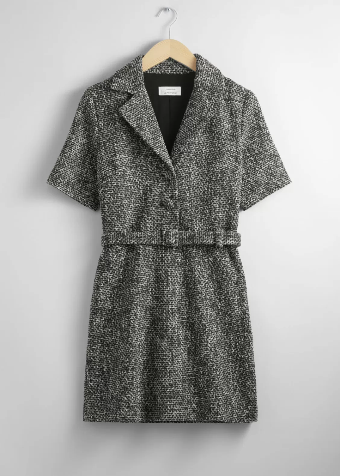 & Other Stories Dresses | Belted Tweed Mini Dress