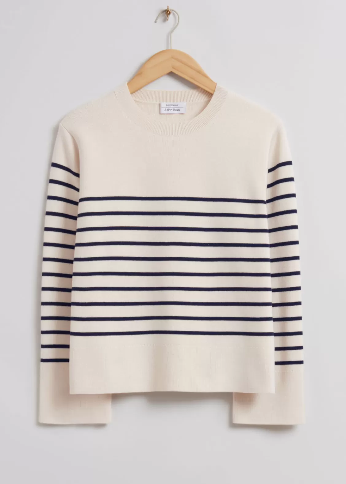 & Other Stories Sweaters & Knits | Boxy Nautical Striped Sweater Cream/Dark Blue Striped