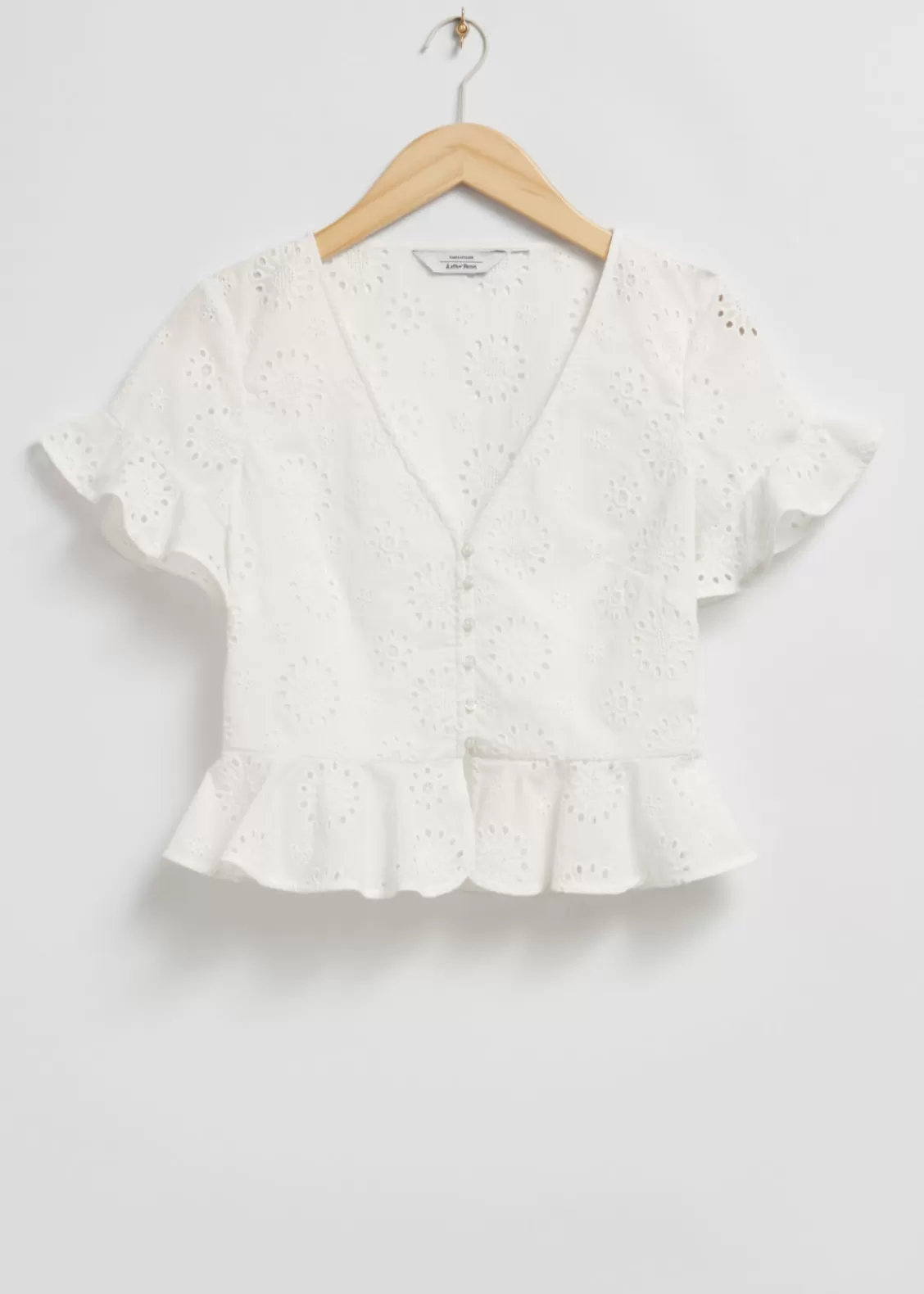 & Other Stories Blouses & Shirts | Broderie Anglaise Frilled Blouse White