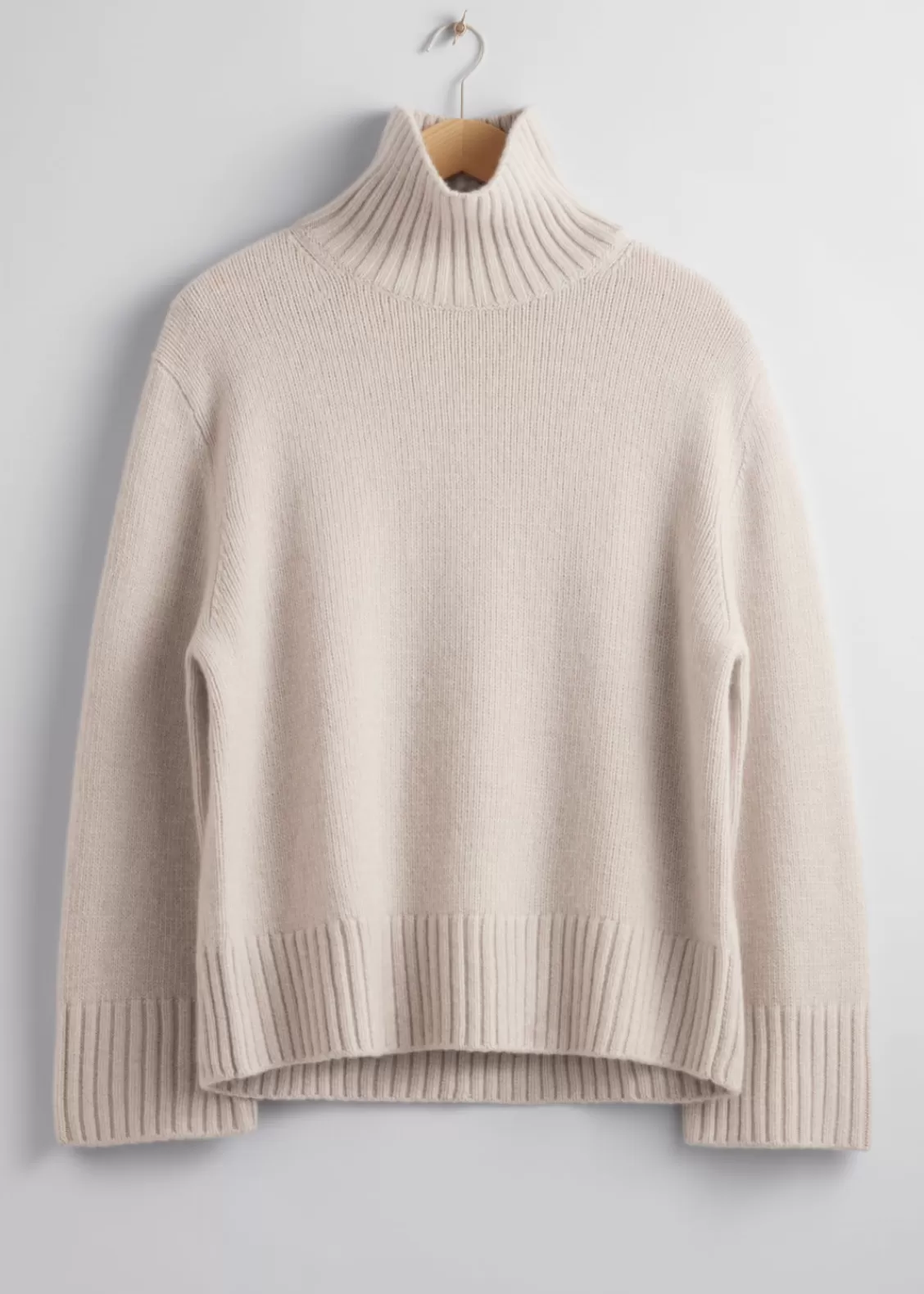 & Other Stories Sweaters & Knits | Cashmere-Blend Mock Neck Sweater Beige