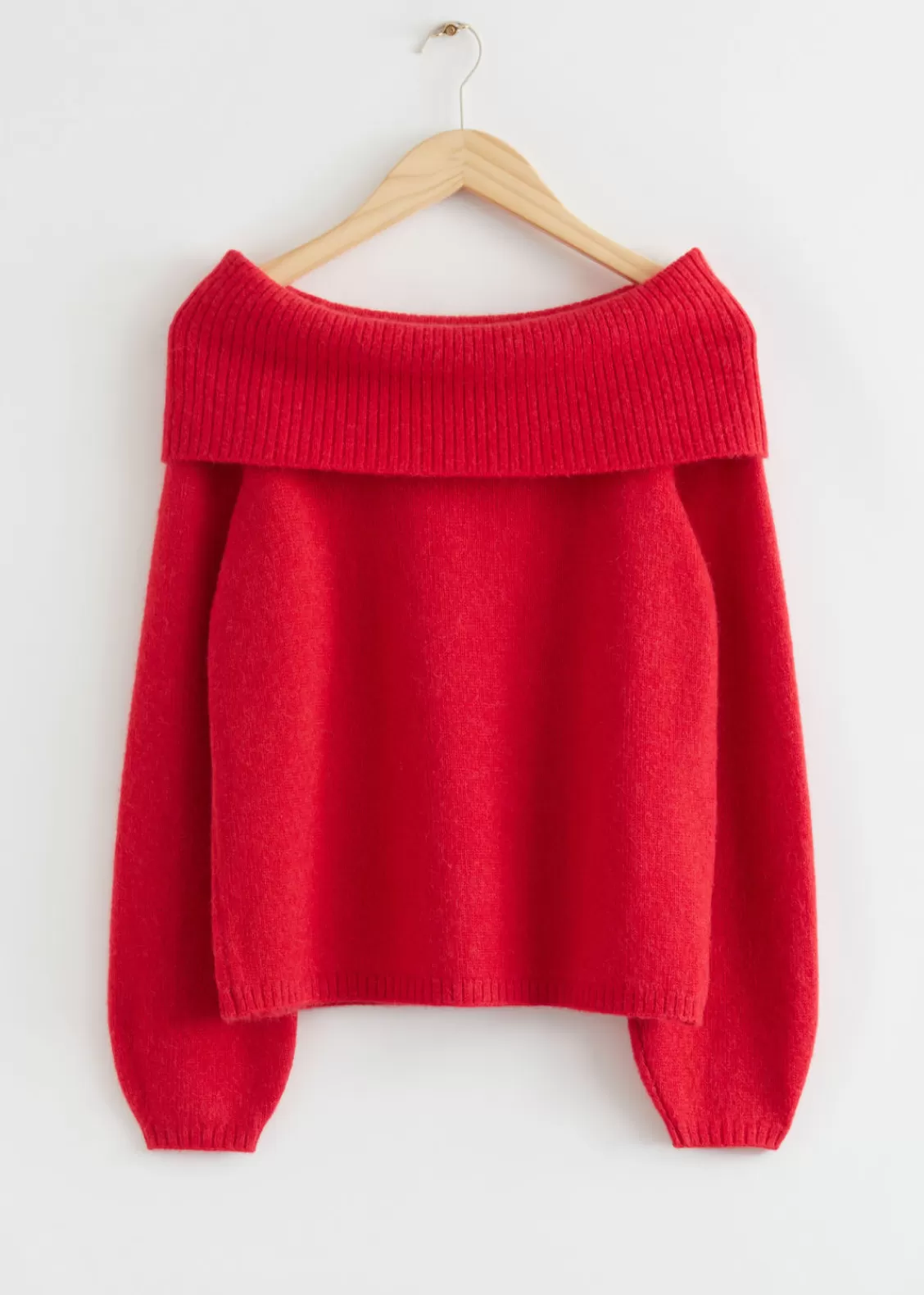 & Other Stories Sweaters & Knits | Chunky Off Shoulder Wool Sweater Red