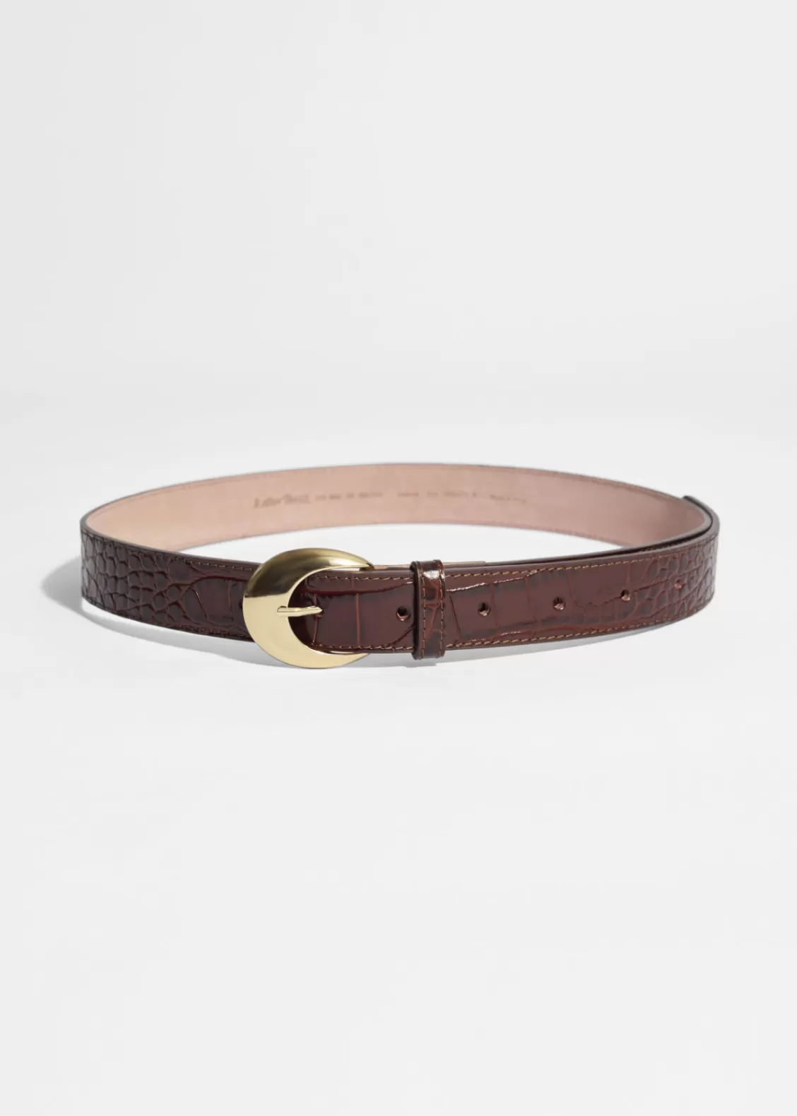 & Other Stories Belts | Classic Croco-Leather Belt Brown