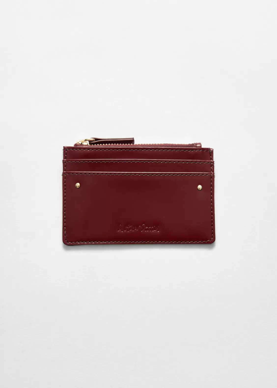 & Other Stories Wallets | Classic Leather Cardholder Burgundy