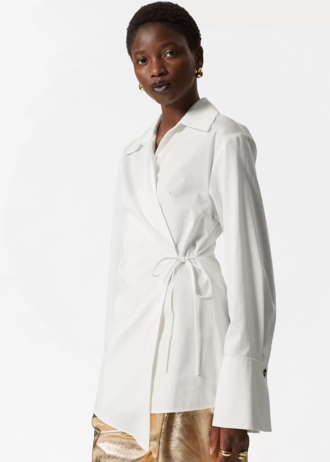 & Other Stories Blouses & Shirts | Cotton Wrap Shirt White