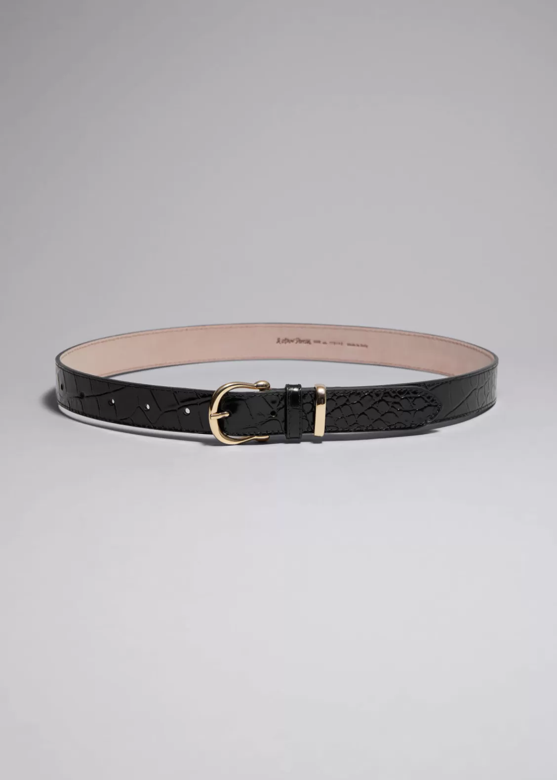 & Other Stories Belts | Croc Embossed Leather Belt