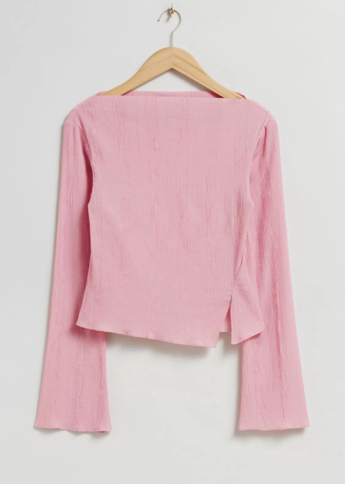 & Other Stories Tops | Cropped Asymmetric Frilled Top