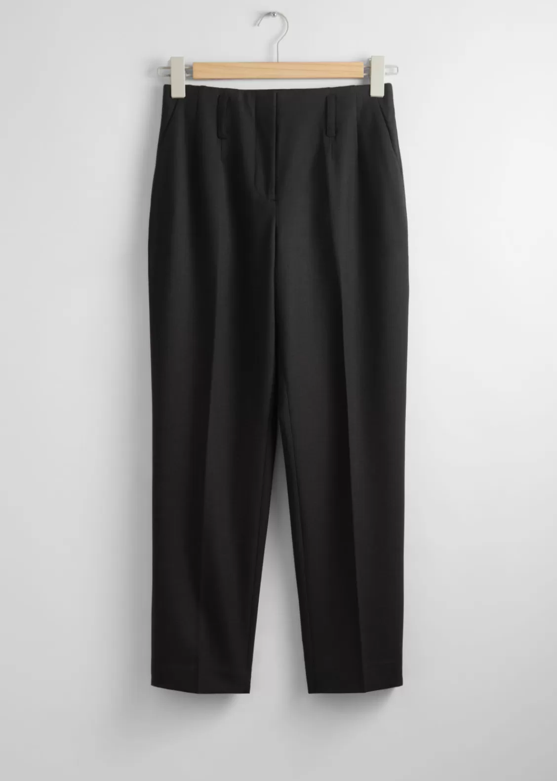 & Other Stories Pants | Cropped Tapered Trousers Black