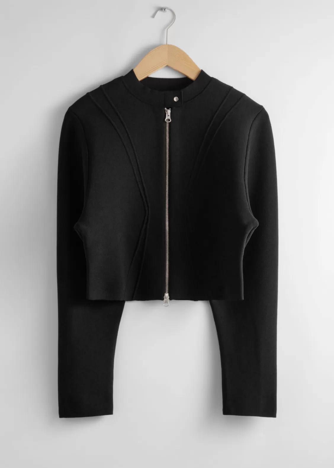 & Other Stories Sweaters & Knits | Cropped Zip Cardigan Black