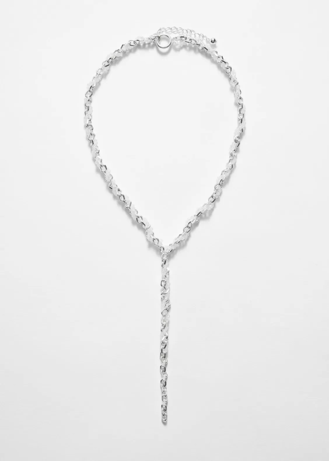 & Other Stories Necklaces | Crystal-Beaded Chain Necklace Silver