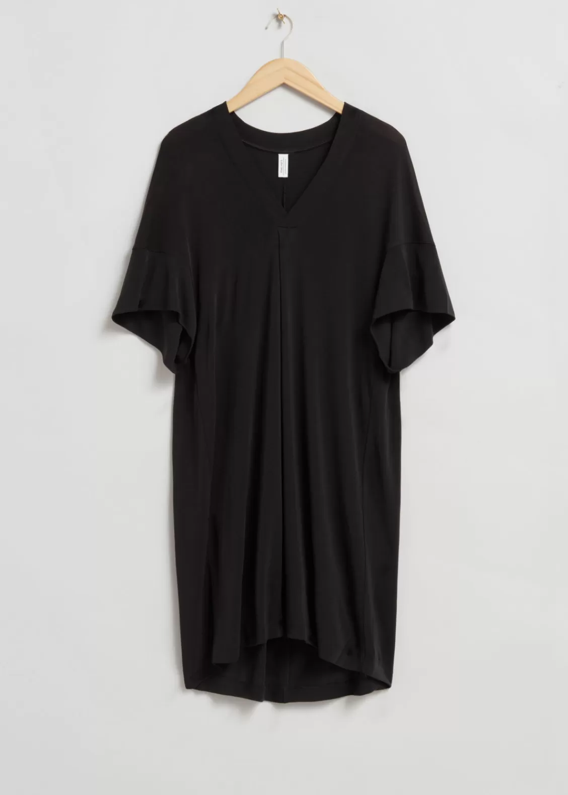 & Other Stories Dresses | Draped V-Neck Dress Black