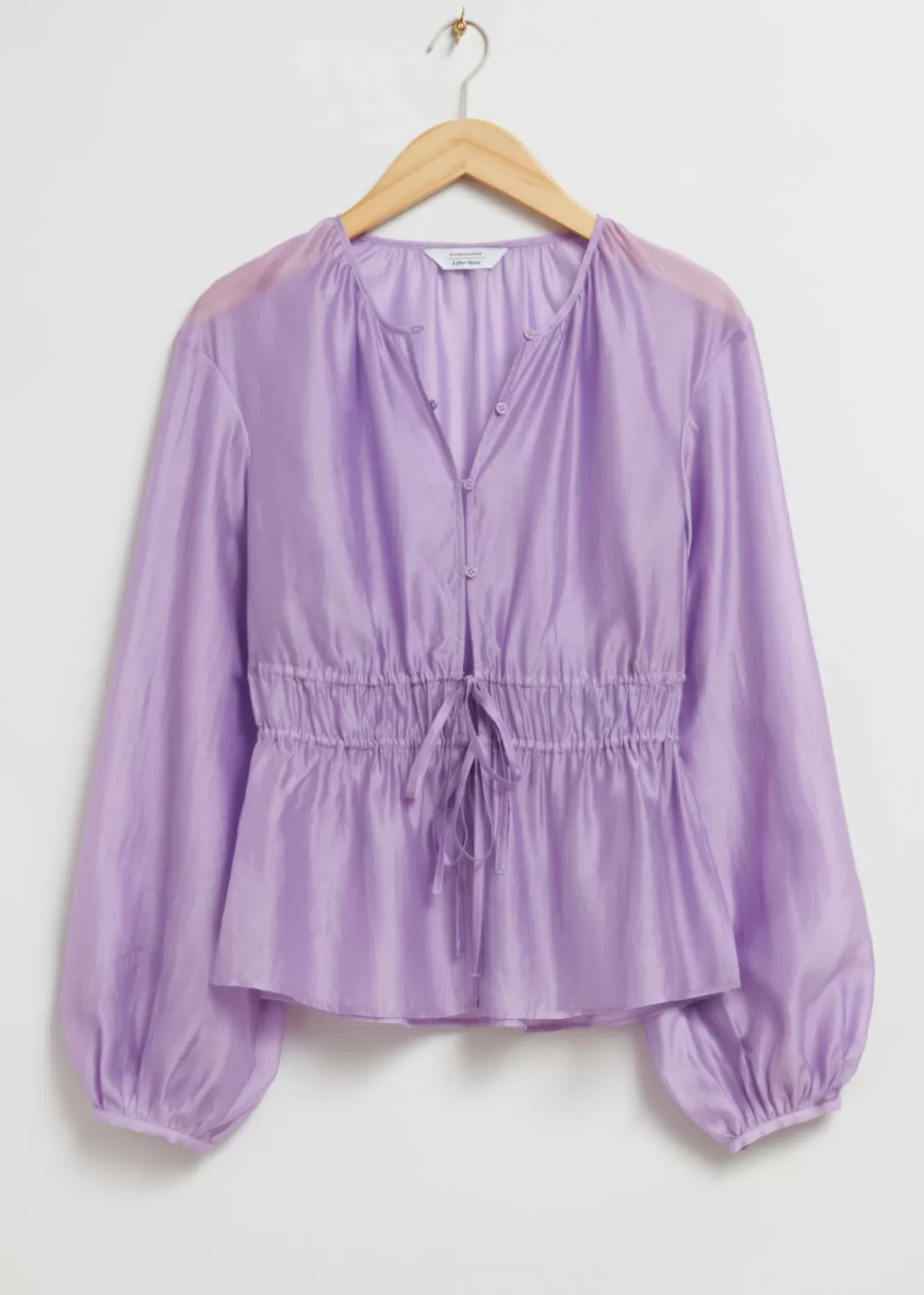 & Other Stories Blouses & Shirts | Drawstring Waist Blouson Sleeve Blouse Lilac