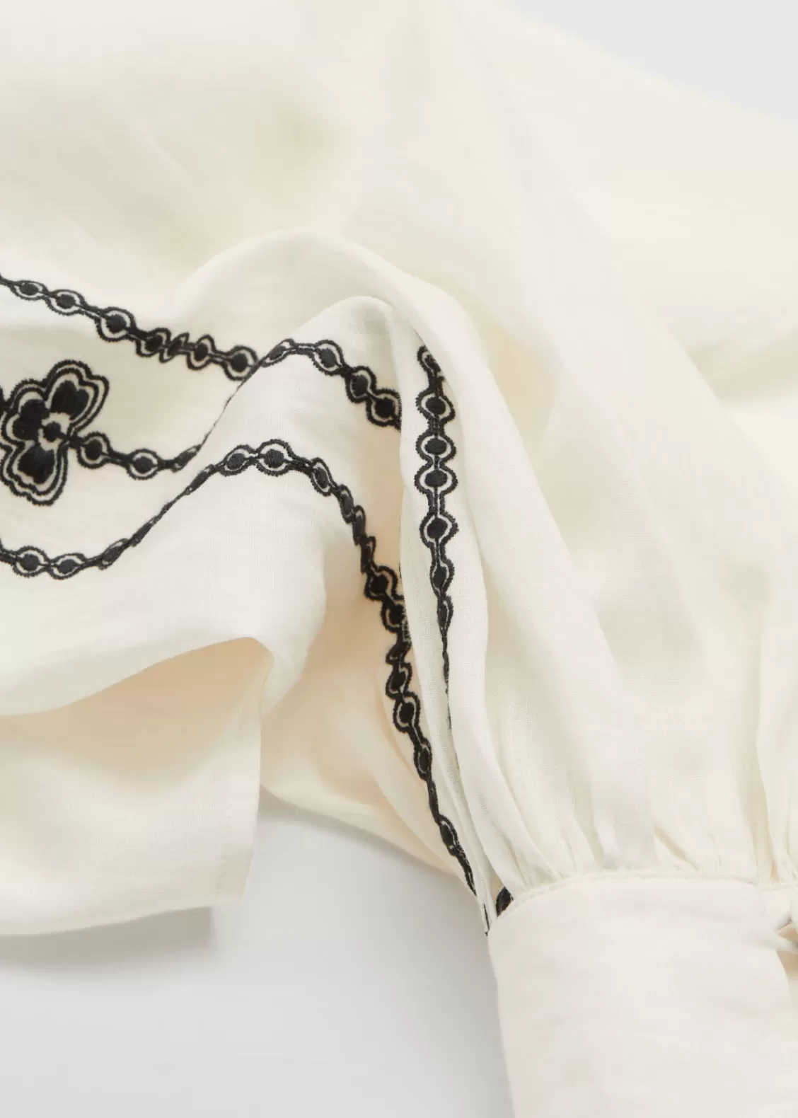 & Other Stories Blouses & Shirts | Embroidered Blouse Ivory/Black Embroidered