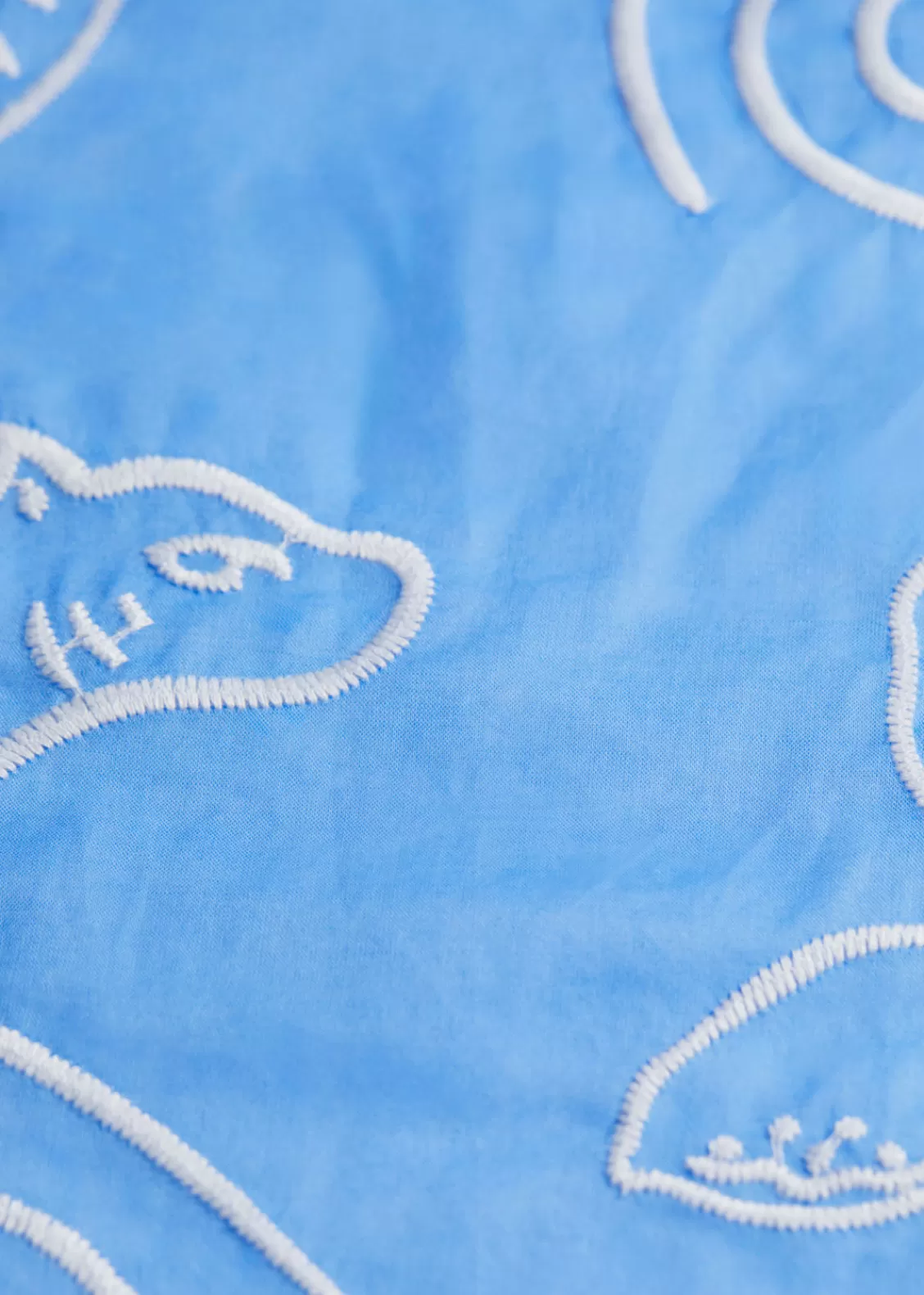 & Other Stories Scarves | Embroidered Cotton-Voile Scarf Light Blue