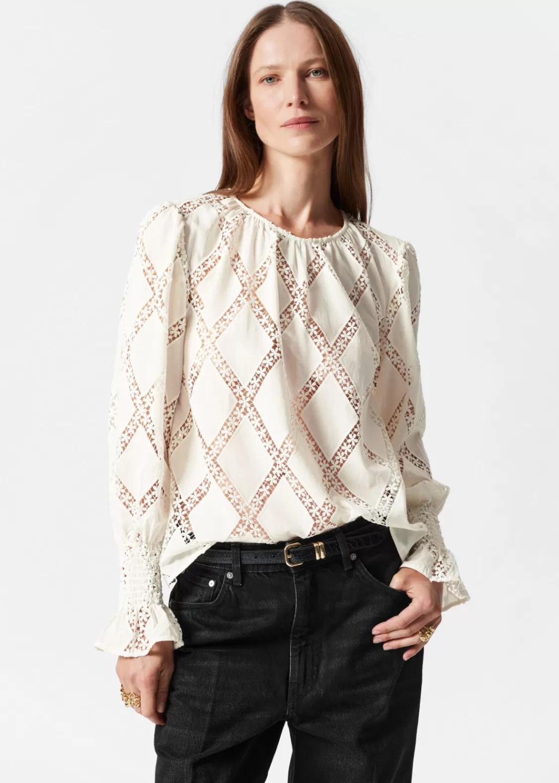 & Other Stories Blouses & Shirts | Embroidered Frill-Cuff Blouse