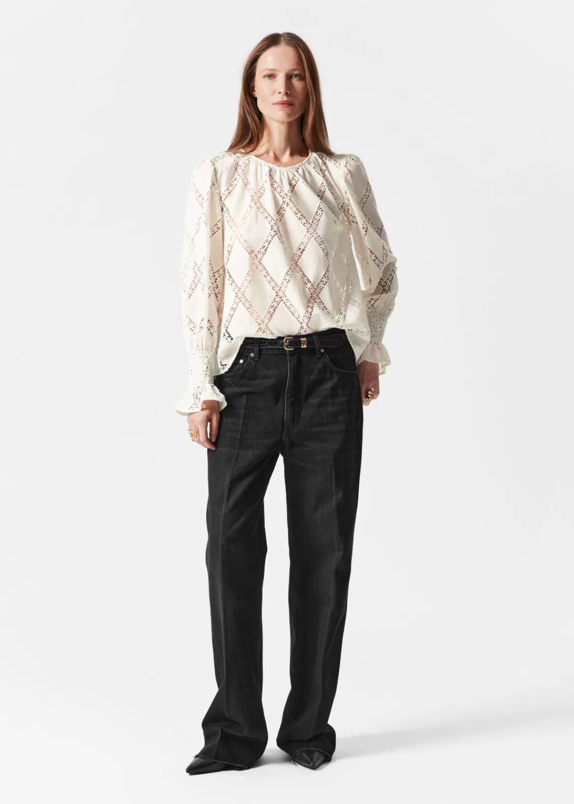 & Other Stories Blouses & Shirts | Embroidered Frill-Cuff Blouse