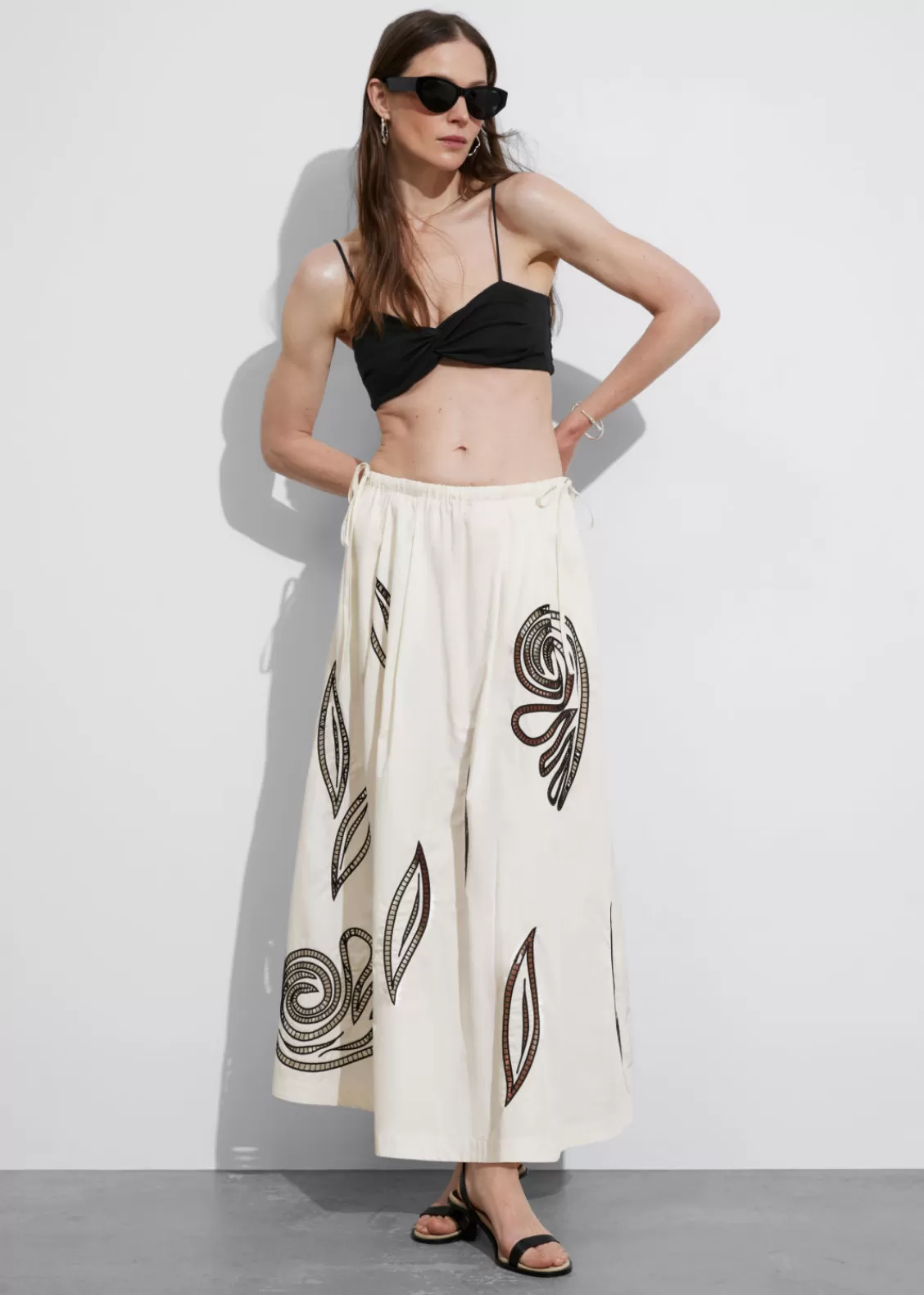 & Other Stories Sets & Suits | Skirts | Embroidered Midi Skirt White