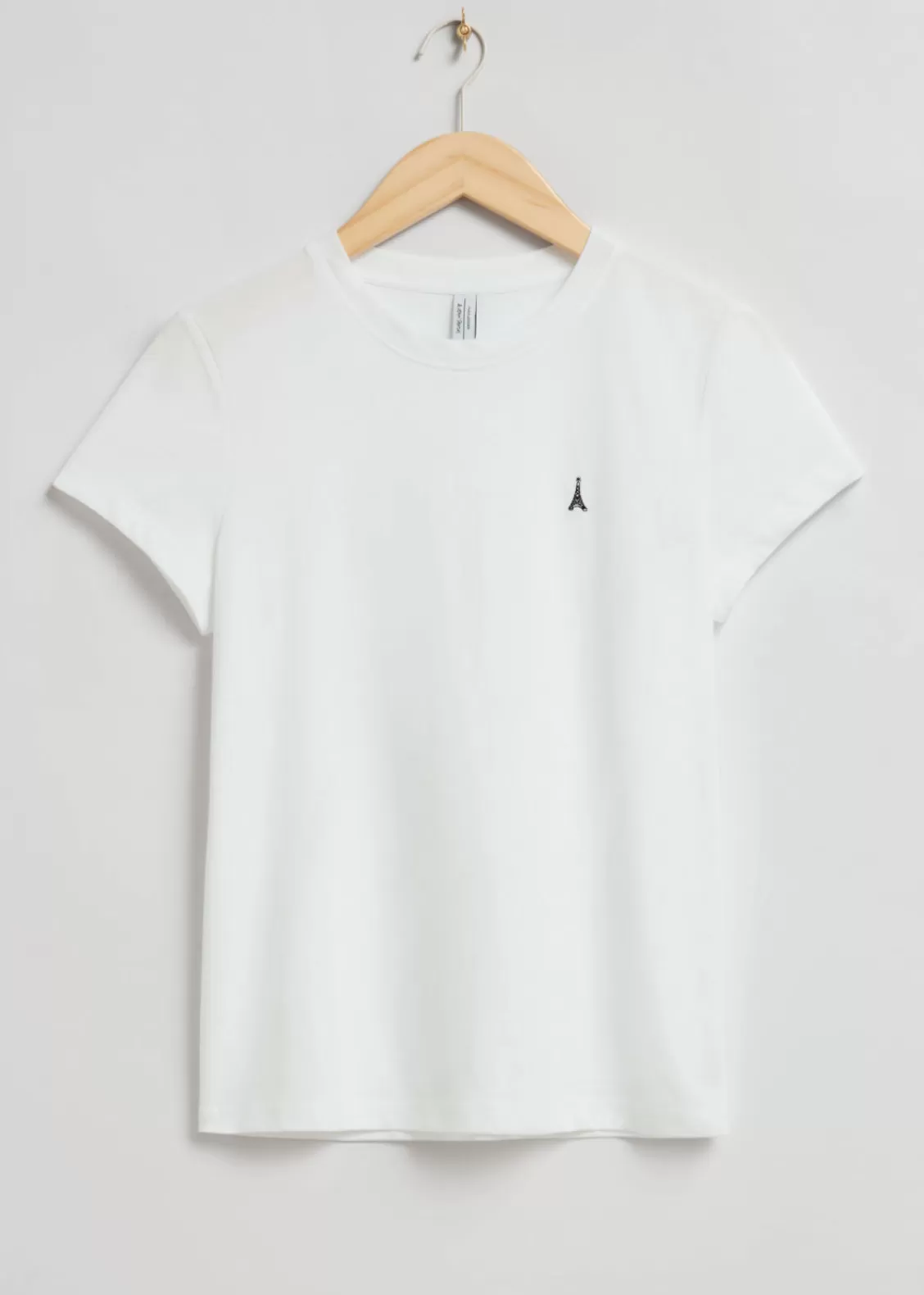 & Other Stories Tops | Embroidered T-Shirt White/Tower Motif