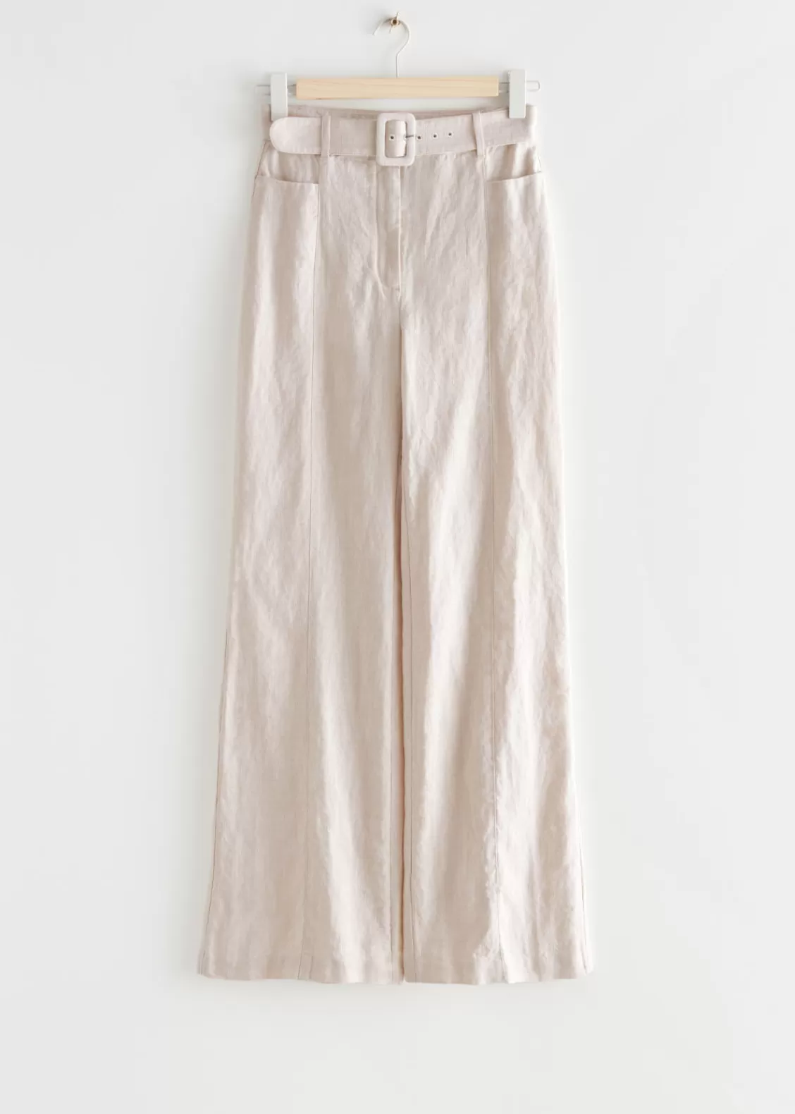 & Other Stories Pants | Flared Linen Trousers Cream