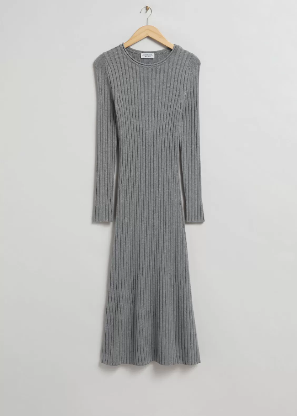 & Other Stories Dresses | Sweaters & Knits | Flared Rib Midi Dress Grey