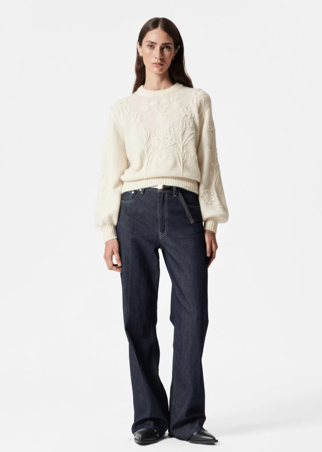 & Other Stories Sweaters & Knits | Floral-Appliqué Knit Sweater Cream