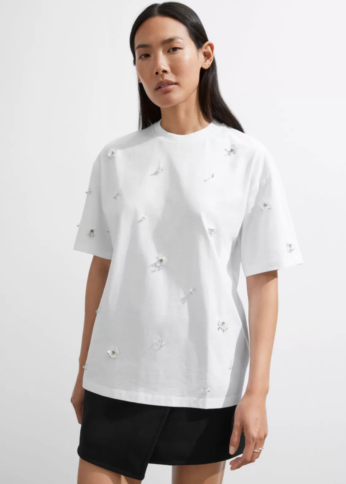 & Other Stories Tops | Floral-Appliqué T-Shirt