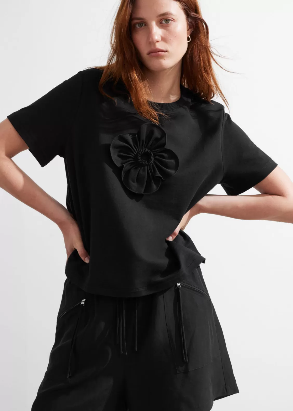 & Other Stories Tops | Floral-Appliqué T-Shirt