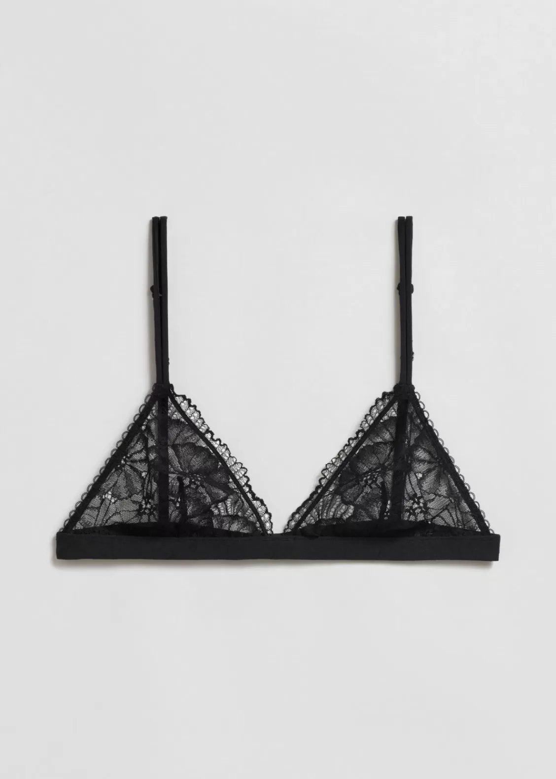 & Other Stories Lingerie | Floral-Lace Soft Bra Black