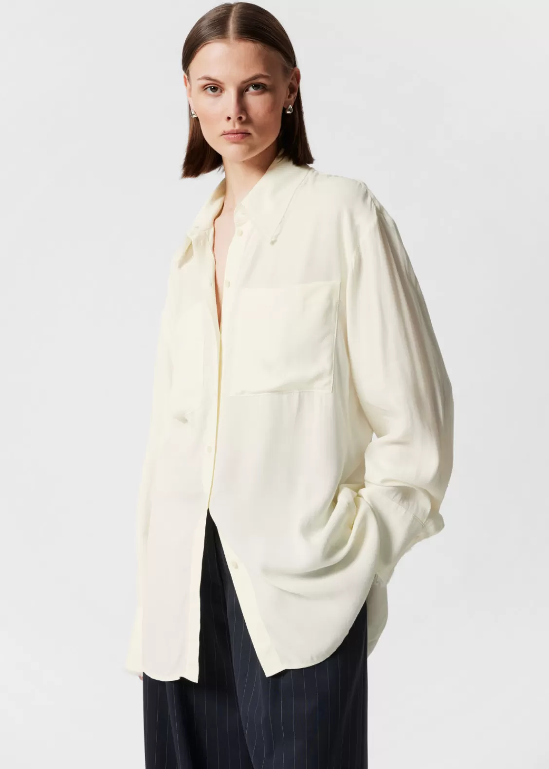 & Other Stories Blouses & Shirts | Frayed Patch-Pocket Shirt White