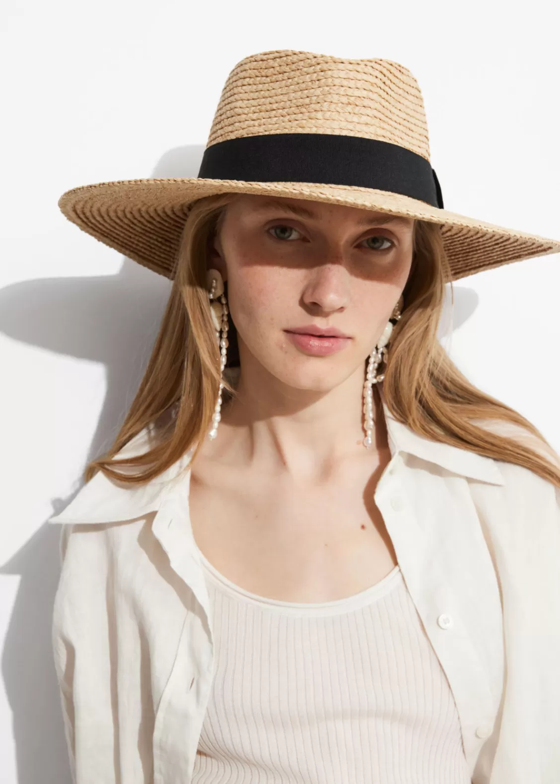 & Other Stories Hats | Swimwear | Grosgrain-Trimmed Straw Hat Natural Straw