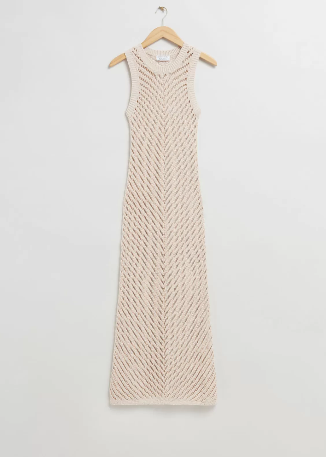 & Other Stories Dresses | Sweaters & Knits | Herringbone Crochet Maxi Dress Light Beige