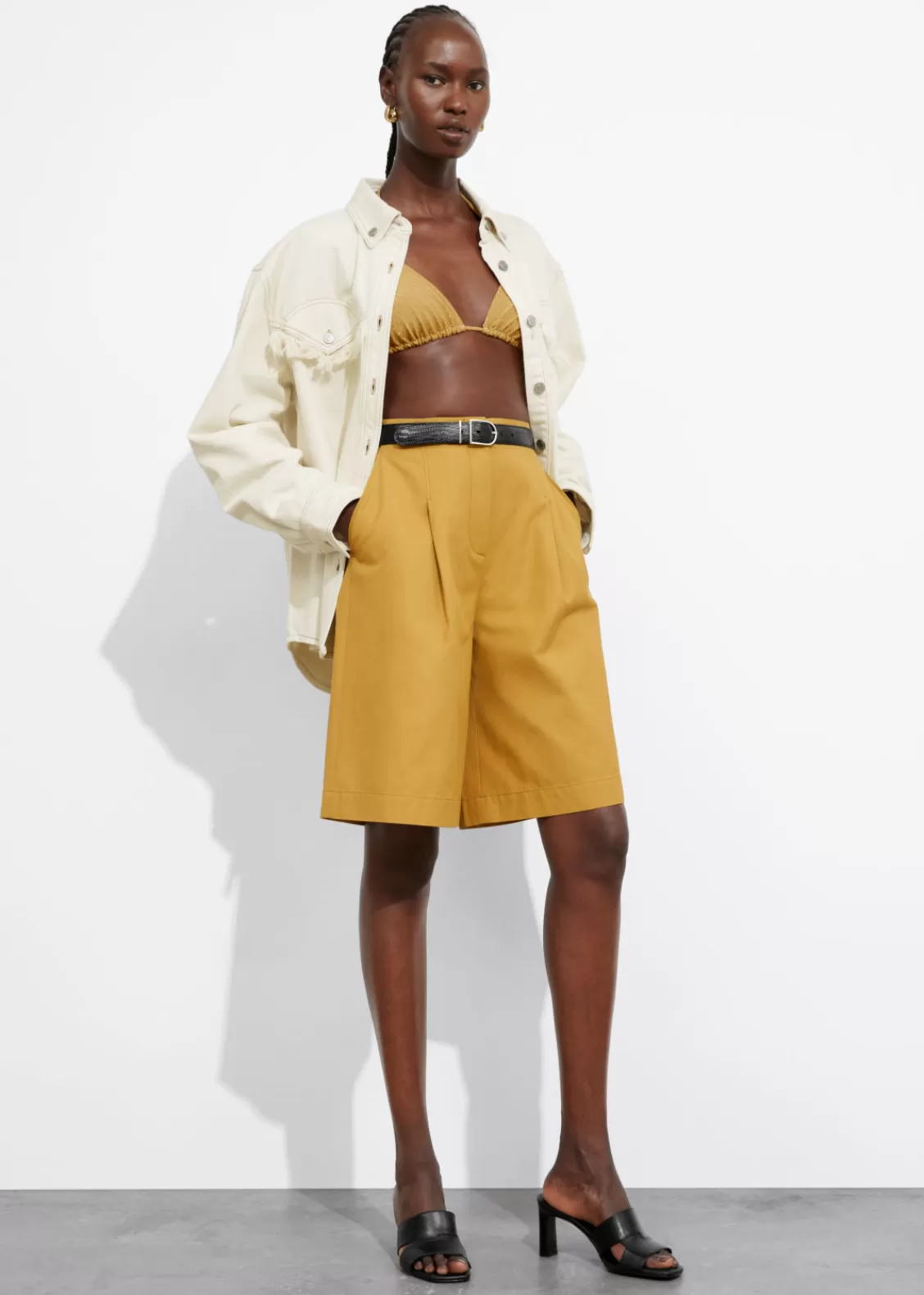 & Other Stories Shorts | Knee-Length Shorts Yellow