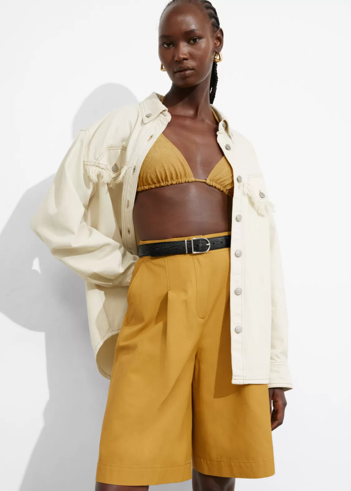 & Other Stories Shorts | Knee-Length Shorts Yellow