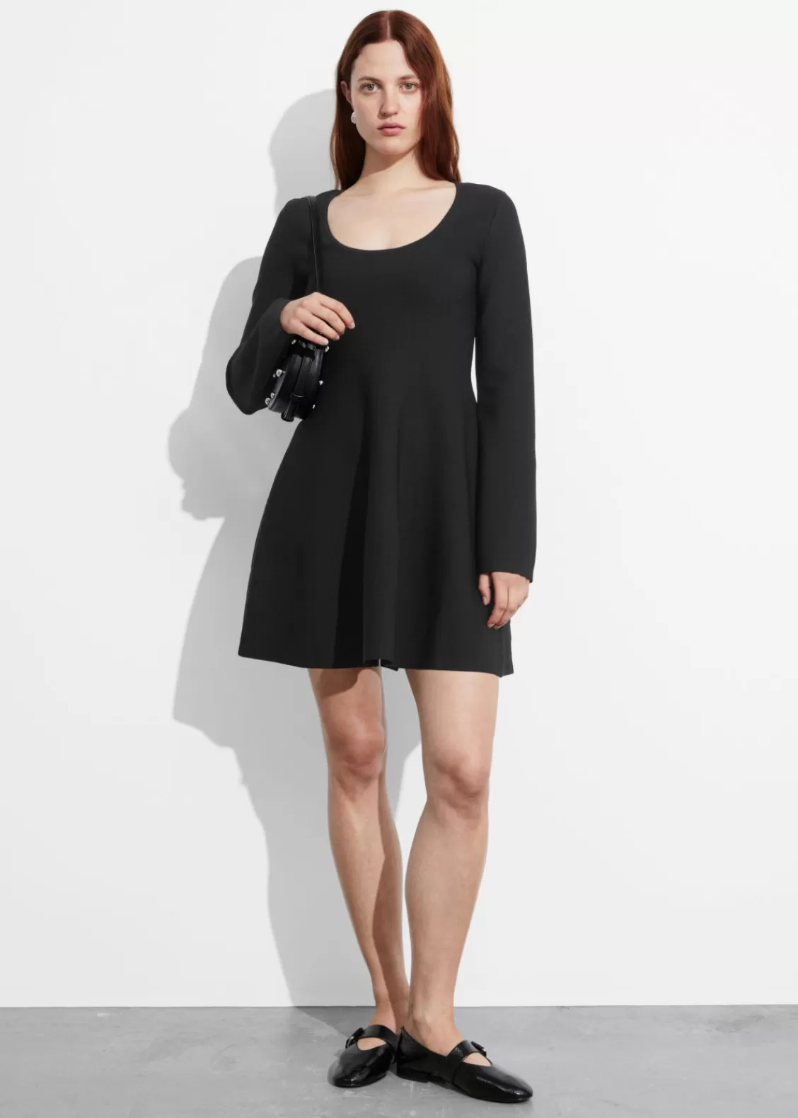 & Other Stories Dresses | Sweaters & Knits | Knitted Peplum Mini Dress Black