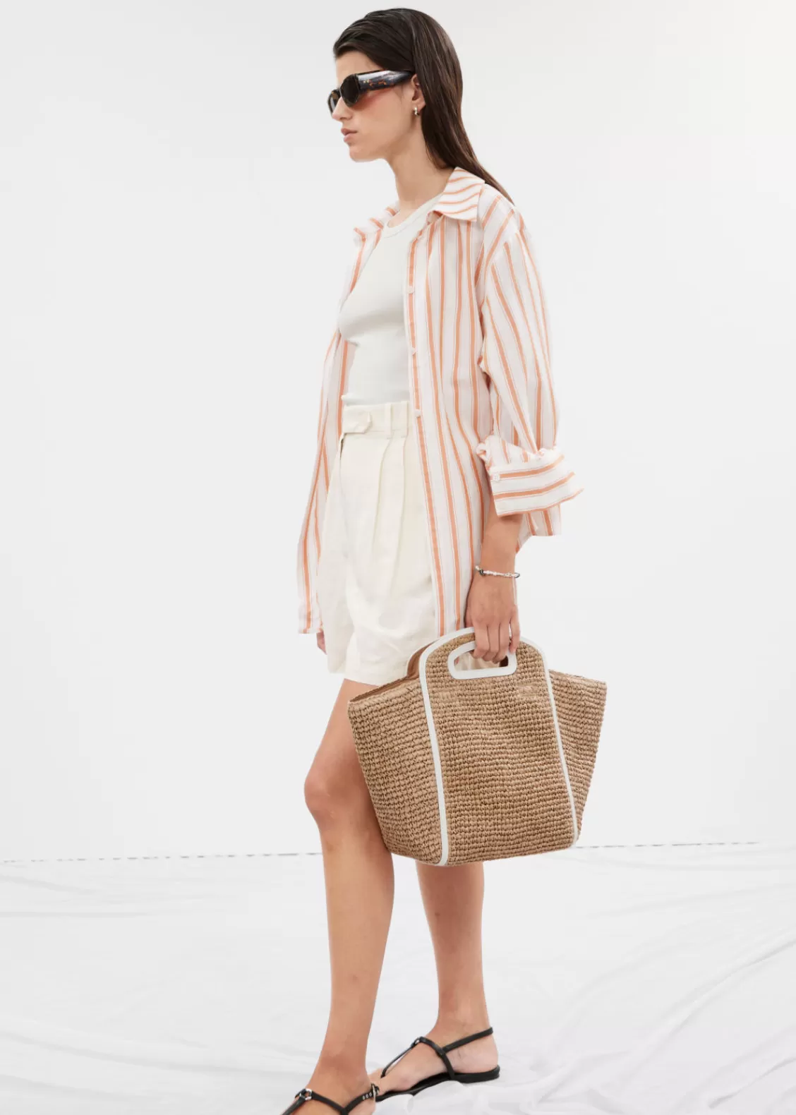 & Other Stories Totes | Swimwear | Large Straw Tote Beige