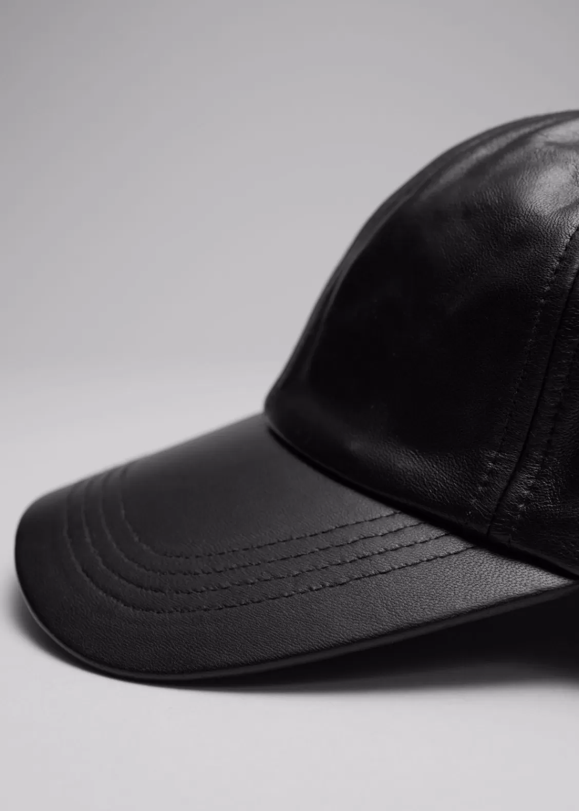 & Other Stories Hats | Leather Baseball Cap Black