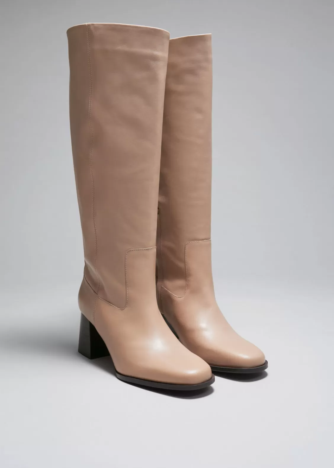 & Other Stories Boots | Leather Knee Boots Beige