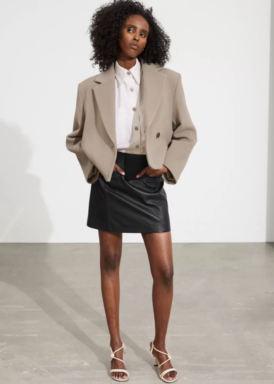 & Other Stories Skirts | Leather Mini Skirt Black