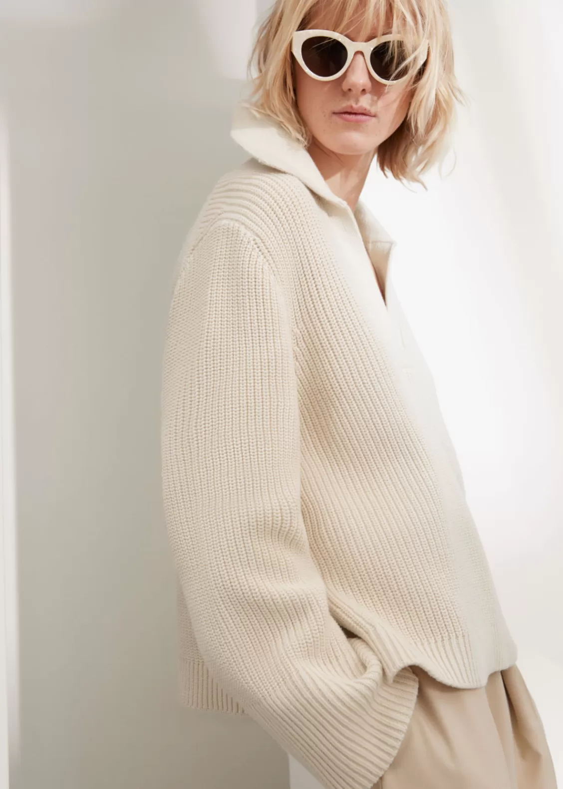 & Other Stories Sweaters & Knits | Oversized Collared Sweater Ivory