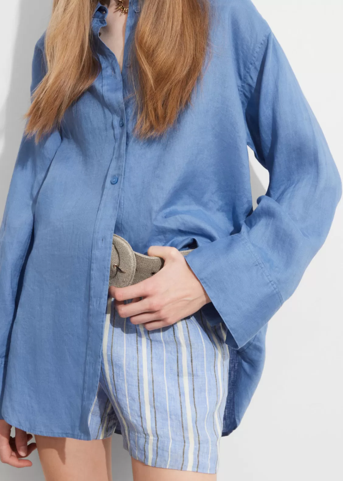 & Other Stories Swimwear | Blouses & Shirts | Oversized Linen Shirt Blue