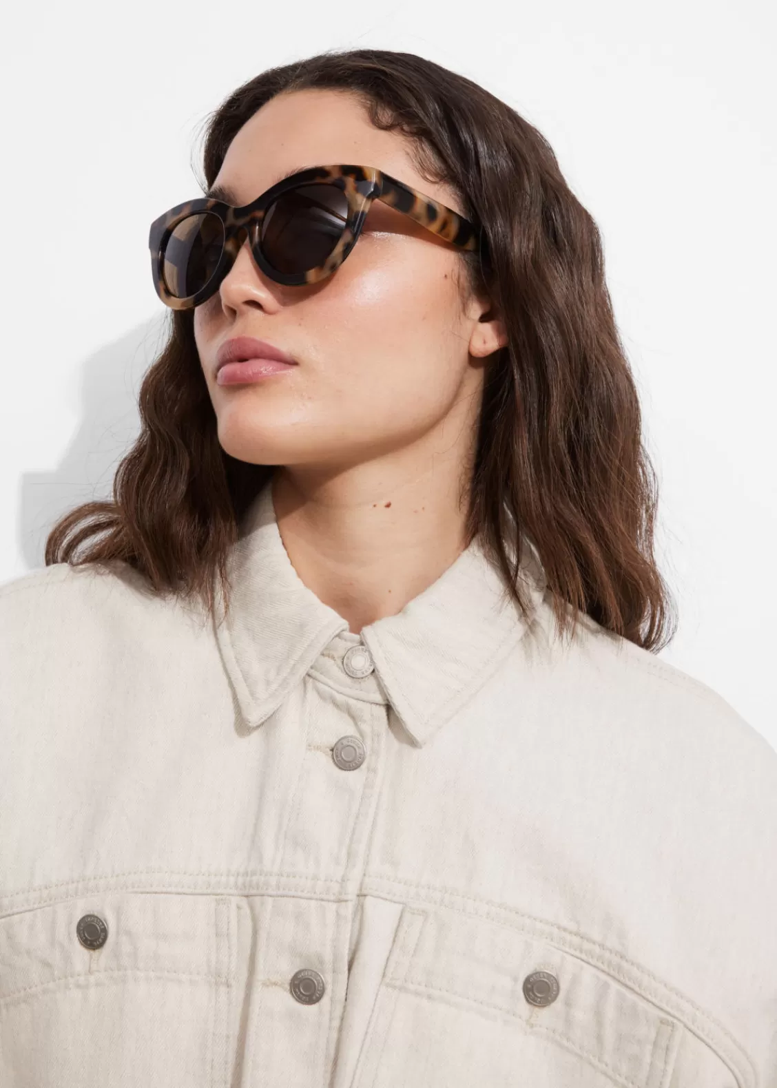 & Other Stories Sunglasses | Oversized Round Lens Sunglasses Brown