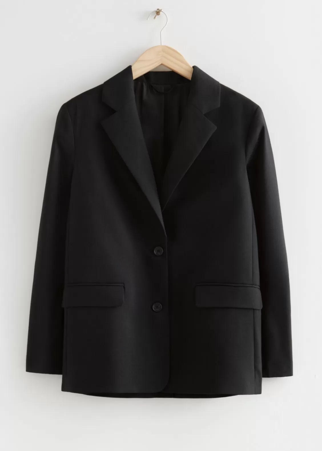 & Other Stories Outerwear | Oversized Wool Blazer Black