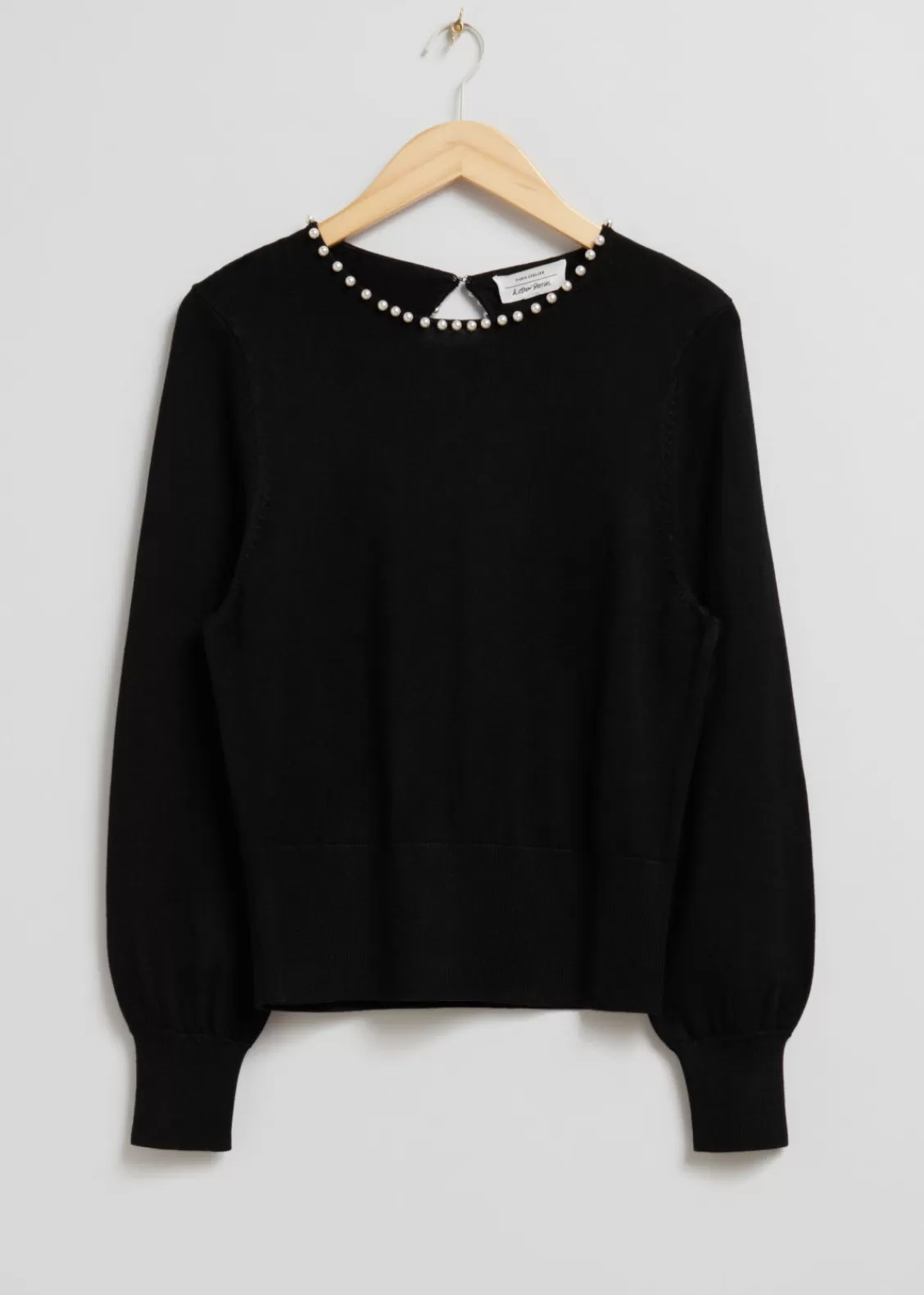 & Other Stories Sweaters & Knits | Pearl Bead-Trimmed Sweater Black