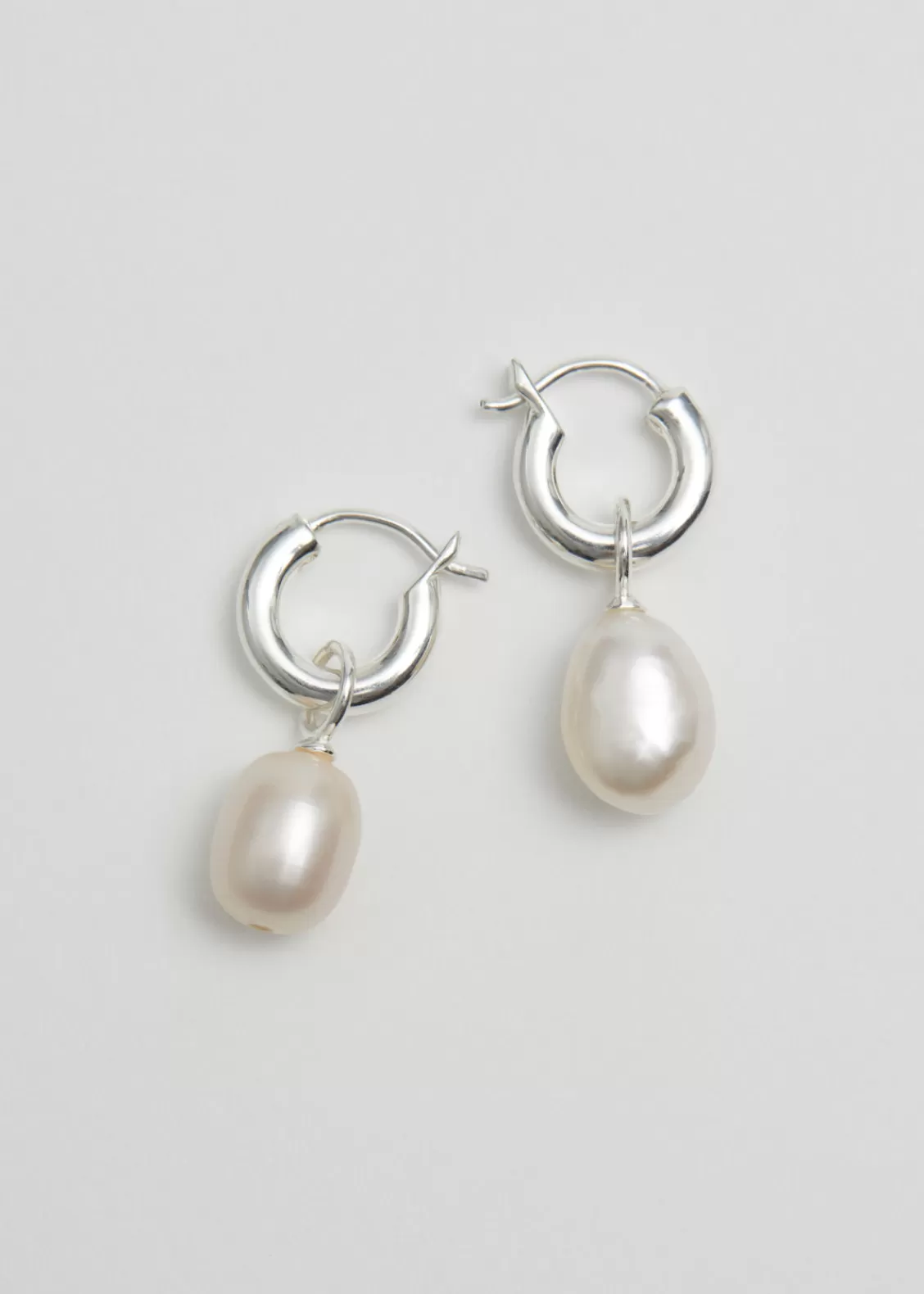 & Other Stories Earrings | Pearl Charm Sterling Earrings Silver