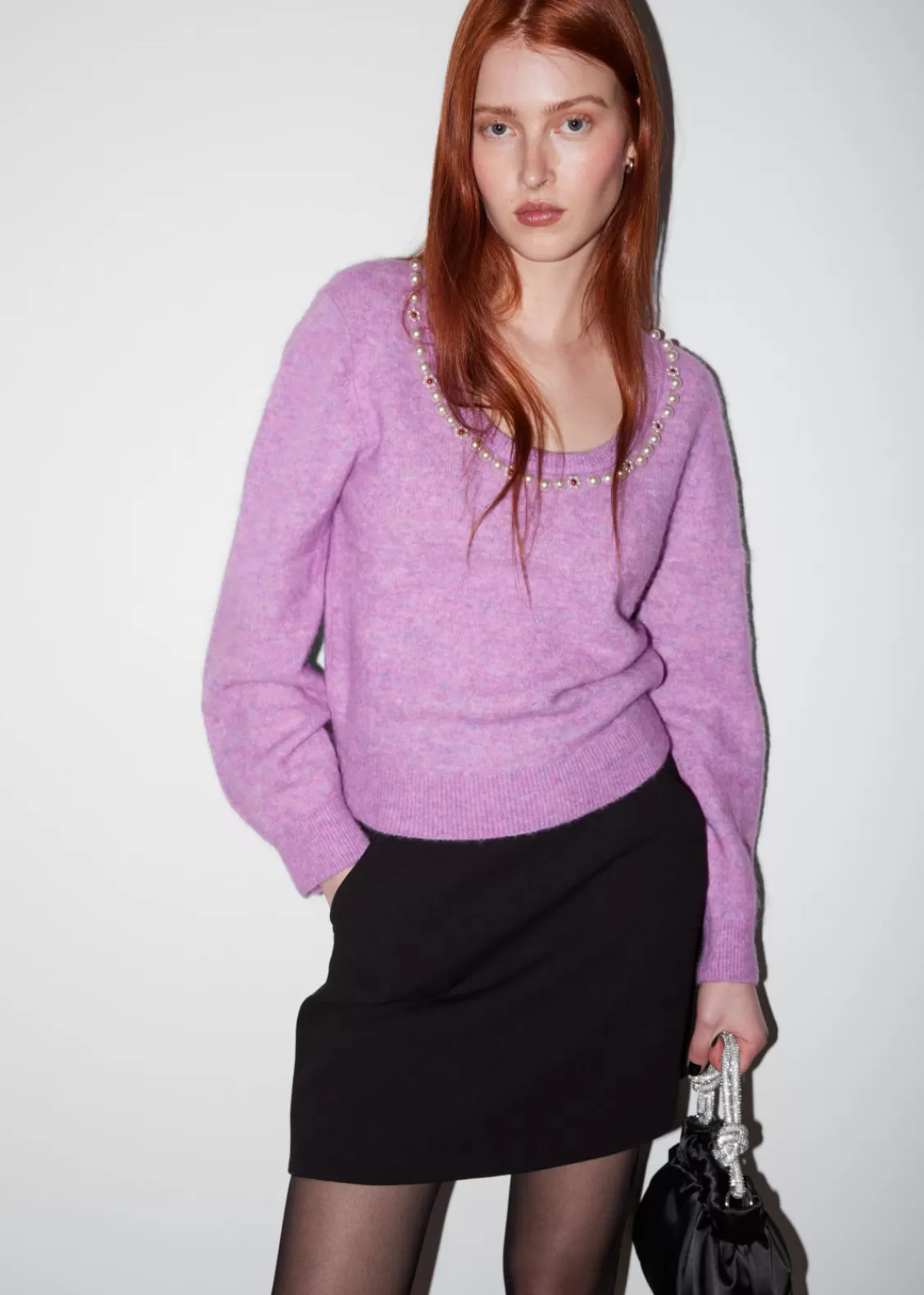 & Other Stories Sweaters & Knits | Pearl-Beaded Knit Sweater Lilac