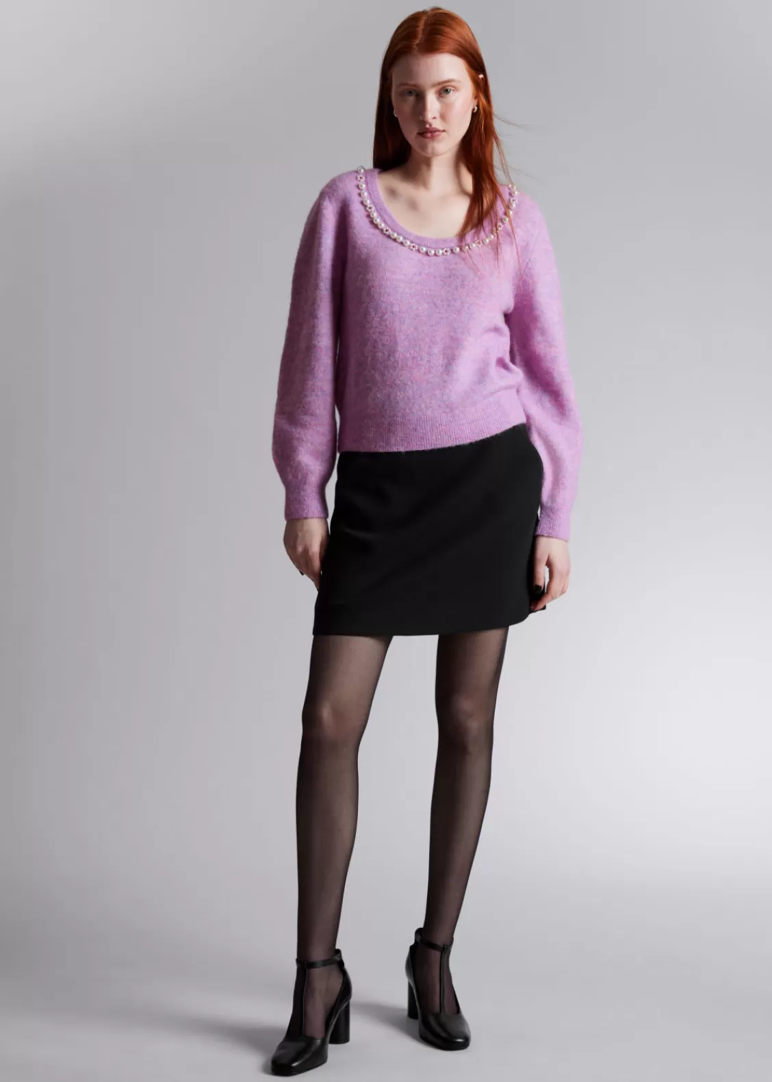 & Other Stories Sweaters & Knits | Pearl-Beaded Knit Sweater Lilac