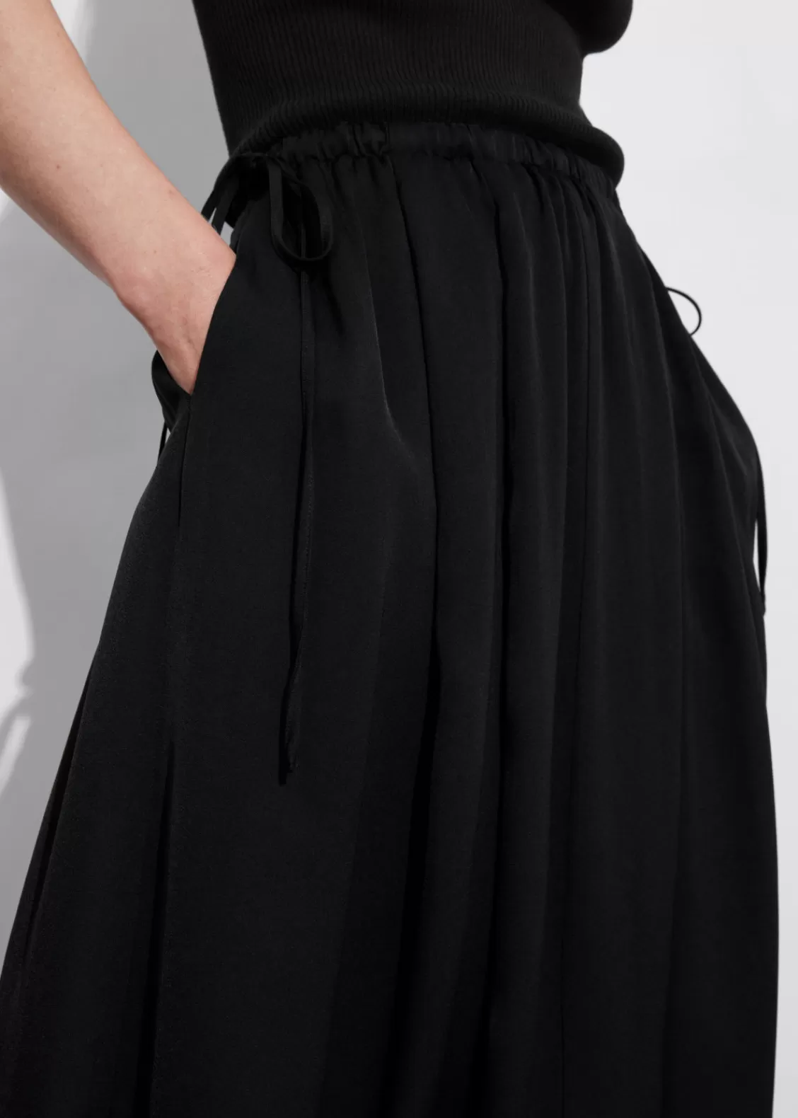 & Other Stories Skirts | Pleated Drawstring Midi Skirt