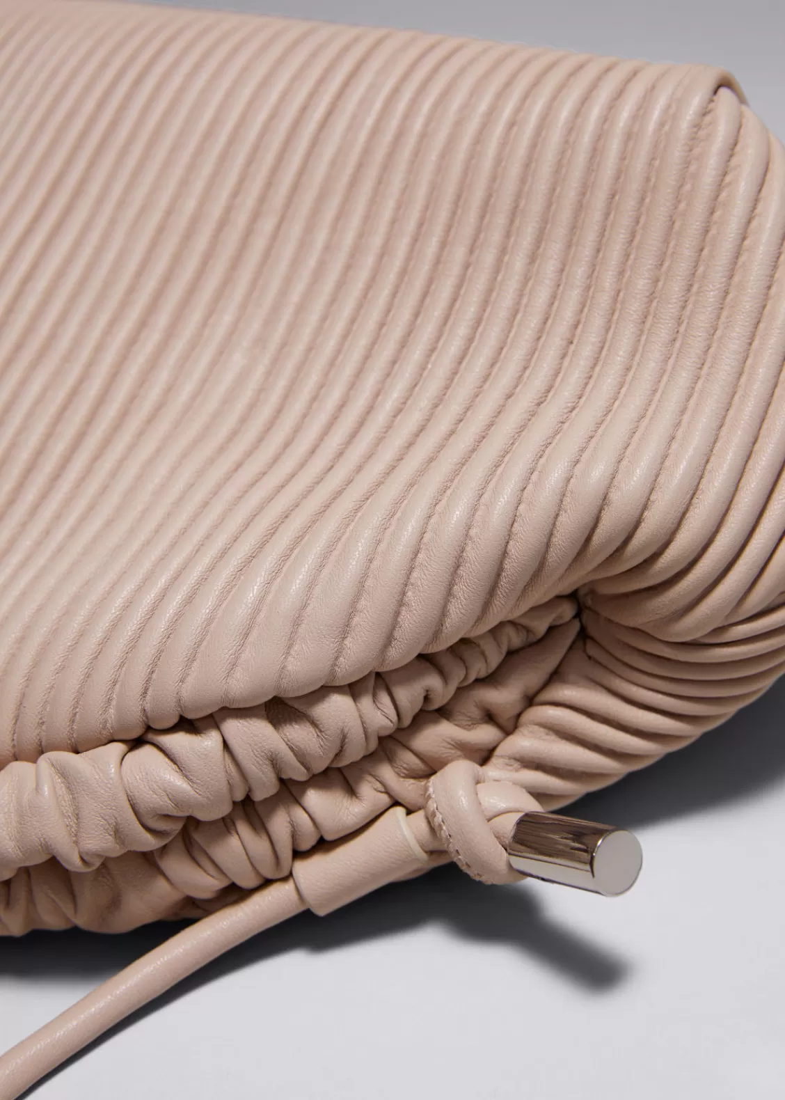 & Other Stories Shoulder Bags | Pleated Leather Clutch Bag Beige