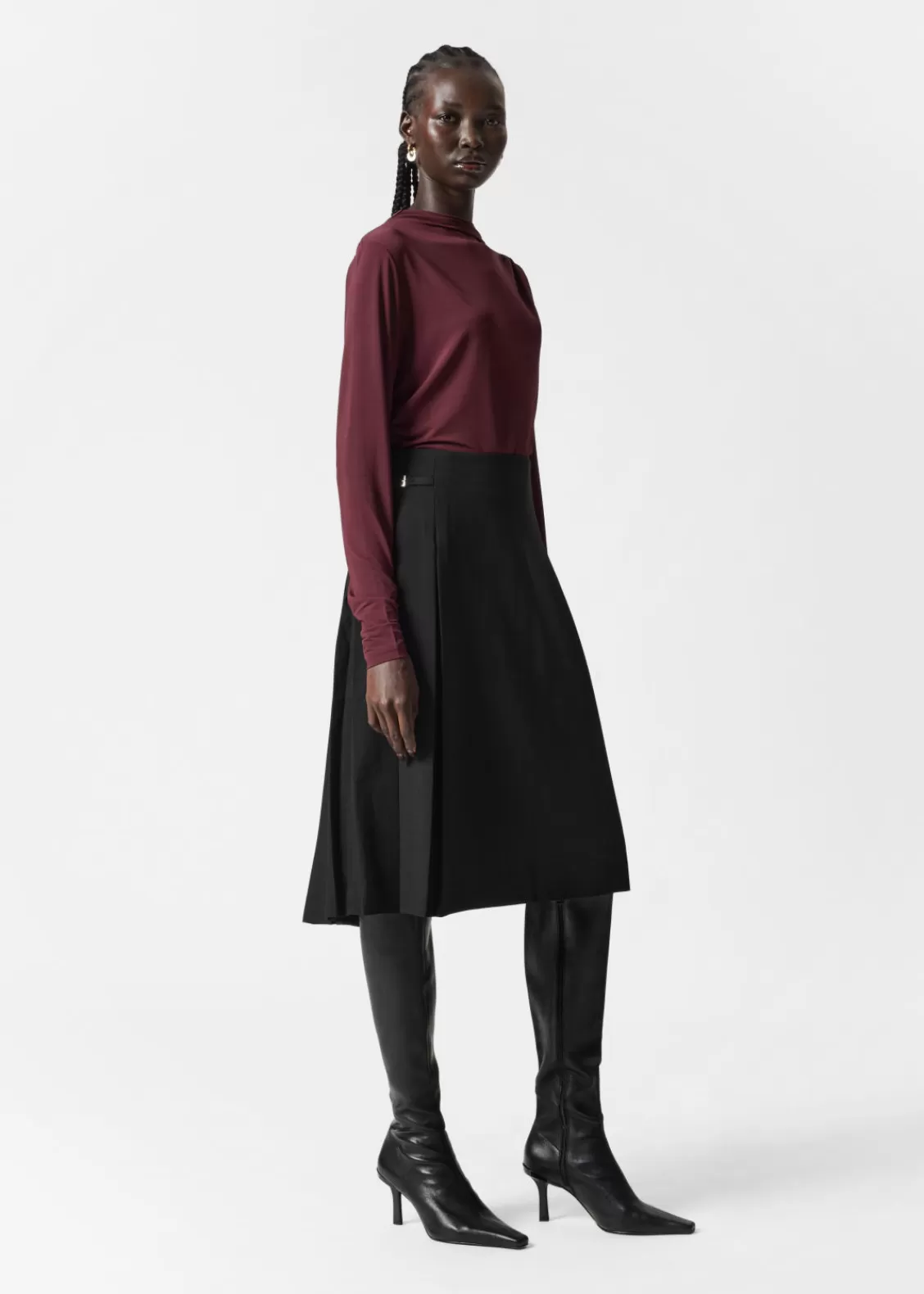 & Other Stories Skirts | Pleated Midi Skirt Black